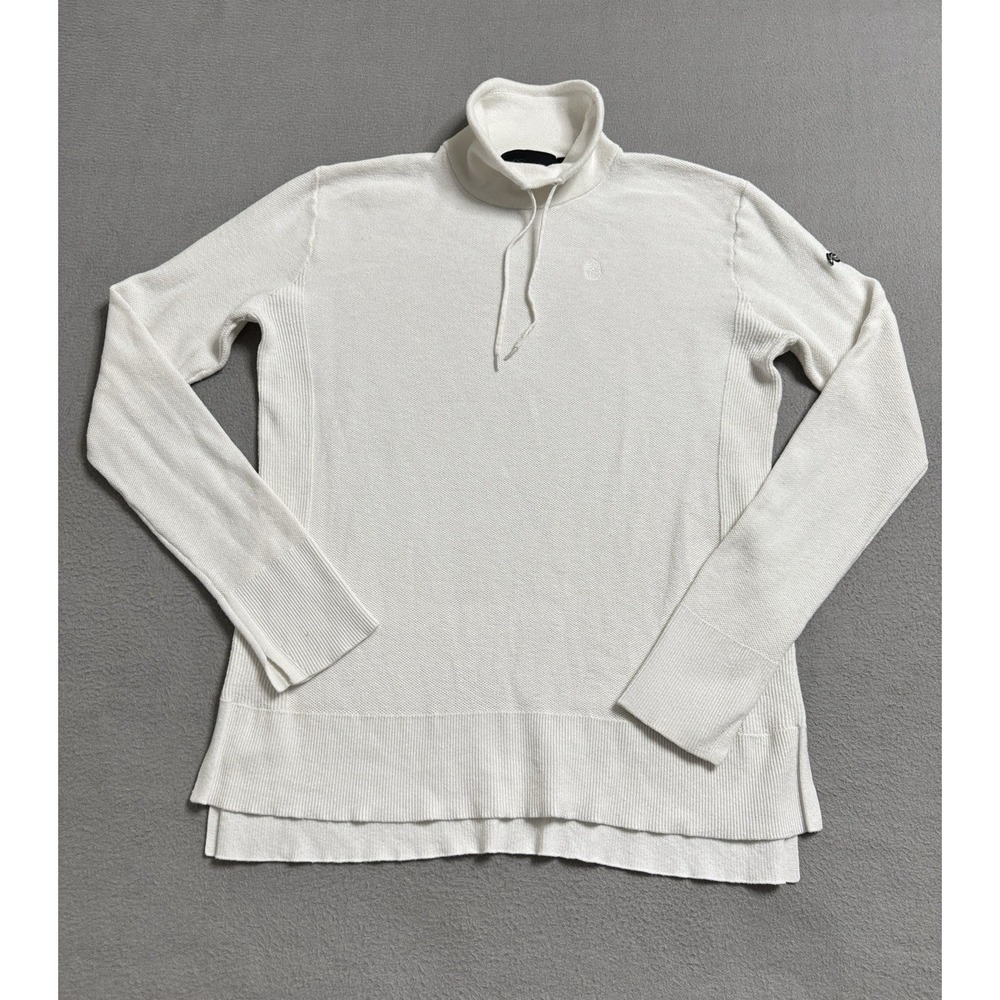 KJUS Sweater Womens M White Golf Pullover Cashmere Blend Mock Neck Kessy